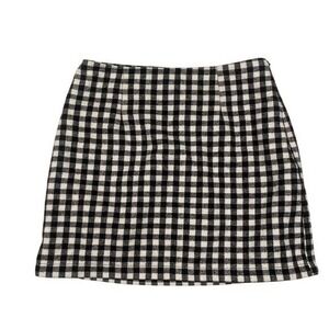 Forever 21 Black & White Gingham Plaid Mini Skirt – Size‎ Small Fall Preppy